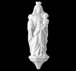 SYNTHETIC MARBLE VIRGIN OF CARMEN WITH PEDESTAL